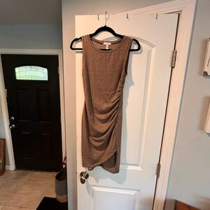 Elegant Brown Sleeveless Dress